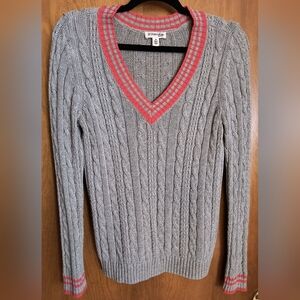 Women's sweater, size M, St. John's Bay, grey, red